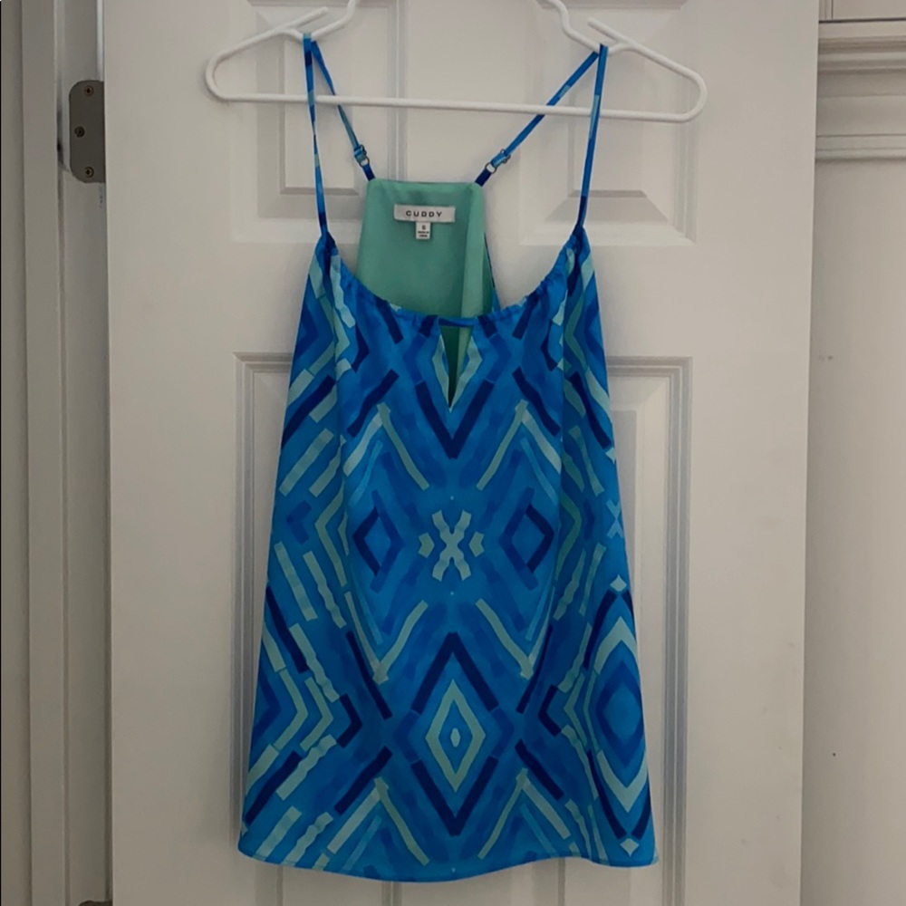 Blue Geo Racerback Tank